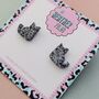 Glitter Black Cat Resin Studs, thumbnail 4 of 4