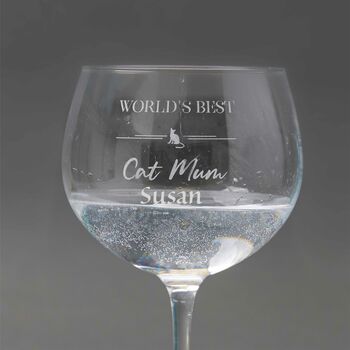 Personalised 'World's Best Cat Mum' Gin Glass, 2 of 4