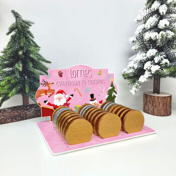 Santa Personalised Acrylic Chocolate Coin Advent Calendar, 2 of 3