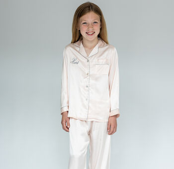 Personalised Girl's Pink Silky Pyjama's, 4 of 7