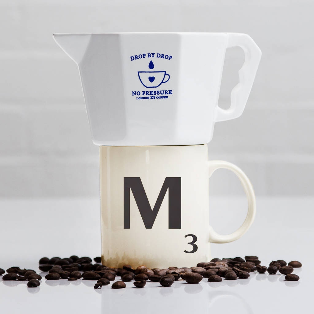 No Pressure Coffee Dripper And Scrabble Mug Gift By TheLittleBoysRoom