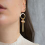Cassiopeia Earrings Gold Filled Vintage Glass Pearls, thumbnail 2 of 4