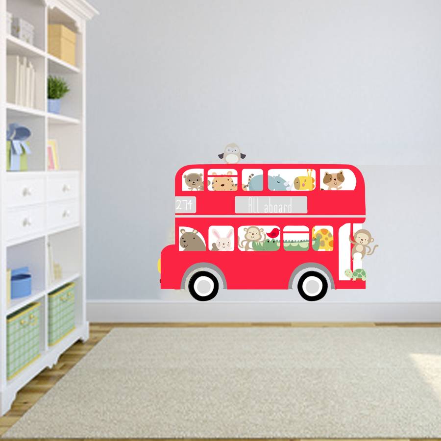 All Aboard Bus Fabric Wall Sticker, 1 of 3