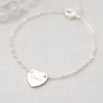 Personalised Initial Chloe Heart Bracelet, 2 of 10