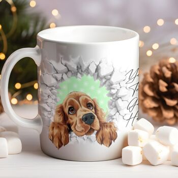 Personalised Christmas Cocker Spaniel Break Through, 8 of 10