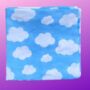 Muslin Square Baby Burp Cloth Clouds Newborn Gift, thumbnail 1 of 2