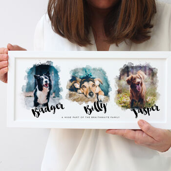 Bespoke Watercolour Pet Portraits Framed Print, 3 of 6