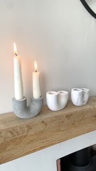 Concrete U Shaped Double Candlestick Holder, 2 of 5