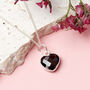 Sterling Silver Heart Garnet Gemstone Necklace, thumbnail 2 of 7