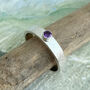 Amethyst February Birthstone Ring Textured Sterling Silver, thumbnail 7 of 11