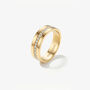 Women's Thick Ring With Stones In 18k Gold, thumbnail 1 of 3