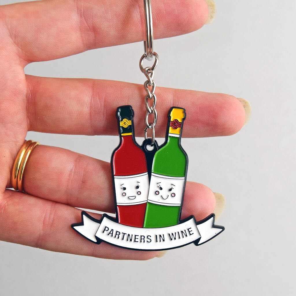 'Partners In Wine' Friendship Keyring, 1 of 3
