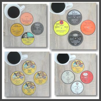 Set Of Four Vinyl Record Coasters Albums, 12 of 12