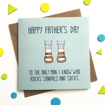 Funny Father's Day Card Socks And Sandals, 2 of 4