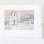 Personalised Wedding Or Christening Venue Portrait, thumbnail 7 of 11