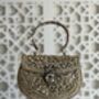 Amritsar Antique Handcrafted Kundan Clutch Bag, thumbnail 8 of 9