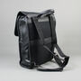 Black Leather Laptop Backpack Bag With Gunmetal Zip, thumbnail 6 of 10