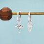 Mismatched Manta Ray Fish And Jellyfish Huggie Hoop Earrings, thumbnail 4 of 12