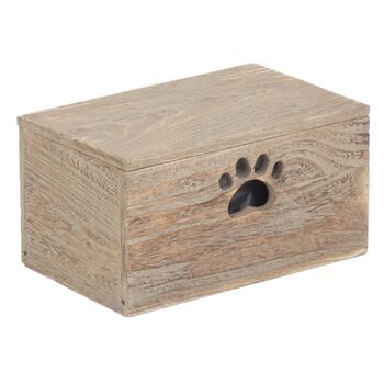 Personalised Wooden Paw Print Dog Treat Box, 2 of 7