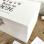 Personalised Born In 2026 Garland Engraved White New Baby Keepsake Box Three Sizes 22cm | 27cm | 30cm, thumbnail 5 of 7