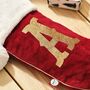 Personalised Small Red Embossed Velvet Stocking, thumbnail 3 of 4