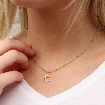 18ct Yellow Gold Plated Initial Necklace, 2 of 4