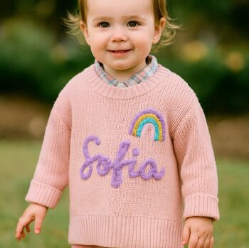 Personalised Name Knitted Cotton Jumper – Gift For Little Ones, 3 of 12