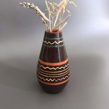 'Lima' Boho Brown Table Flower Vase, Troyan Style, 3 of 5