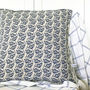 Navy Cow Parsley Linen Cushion, thumbnail 2 of 6