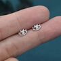 Sterling Silver Tiny Eye Stud Earrings, thumbnail 6 of 12