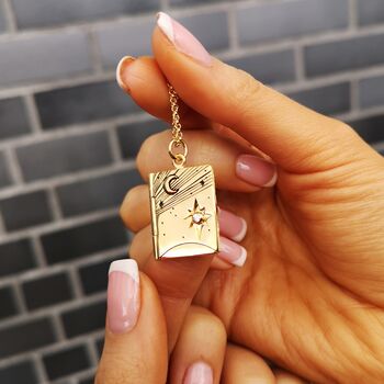 Personalised Silver Or Gold Celestial Locket Necklace, 4 of 10