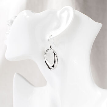 Silver Plated Large Round Dangle Earrings, 7 of 7