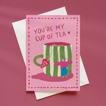 You’re My Cup Of Tea Cute Illustrated Love Card, 2 of 2