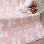 Personalised Knitted Mummy And Baby Bunny Blanket, thumbnail 6 of 11