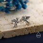 Oxidised Sterling Silver Dragon Fossil Stud Earrings, thumbnail 2 of 11