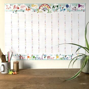 Perpetual Calendar Rainbow Wall Planner, 8 of 11