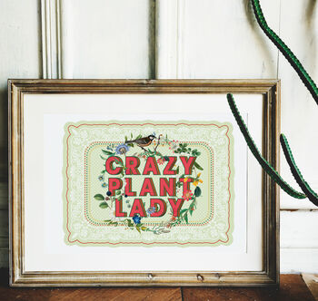 Crazy Plant Lady Typography Print, 2 of 4