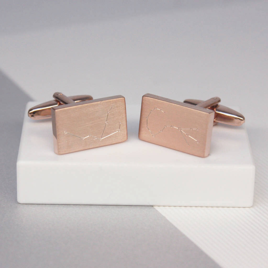 Image of Personalised Engraved Zodiac Cufflinks
