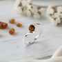 Contemporary Handmade Sterling Silver And Baltic Amber Ring, thumbnail 1 of 3
