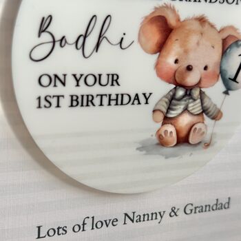 1st Birthday Or Any Age Keepsake Teddy Card, 2 of 3