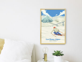 Les Deux Alpes Ski Resort France Travel Poster Print, 3 of 12