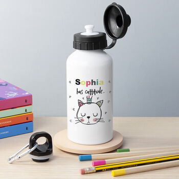 Personalised Cattitude Water Bottle, 3 of 5