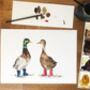 Ducks In Wellington Boots Watercolour Print, thumbnail 3 of 3
