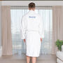 Embroidered Spa Cotton Bathrobe – Light, Absorbent And Cosy, thumbnail 1 of 12