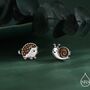 Mismatched Hedgehog And Snail Stud Earrings In Sterling Silver, thumbnail 1 of 11