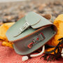 Small Leather Satchel Bag In Stormy Sea Grey, thumbnail 5 of 5