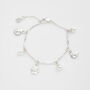 Silver Pansy And Pearl Charm Bracelet, thumbnail 3 of 9