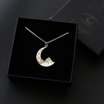Mountains Necklace, Moon Necklace, Wanderlust, 6 of 9
