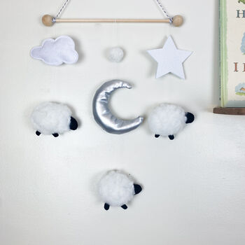 Fluffy Sheep Nursery Wall Hanging, 3 of 4