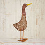 Handmade Jiro Wire Standing Duck Garden Ornament, thumbnail 3 of 4